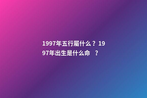 1997年五行屬什么？1997年出生是什么命？